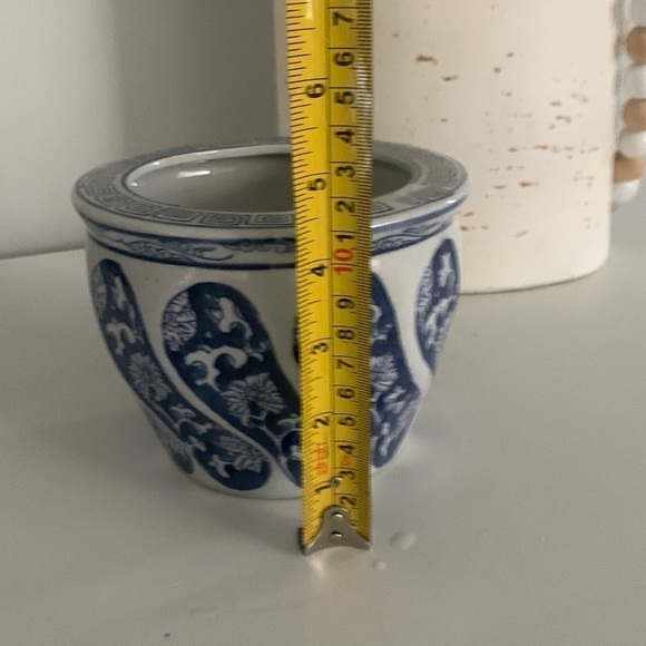 Chinoiserie Blue and‎ White Porcelain Cachepot Planter ceramic home decor - Picture 5 of 8